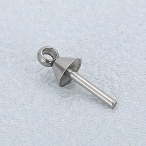 Stainless Steel Cup And Peg Pendant Bail For Jewelry Making Artificial Pearl Caps Connector Findings Simple Minimalist Design