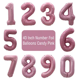 Jumbo Number Foil Balloon Metallic Mylar Balloon For Birthday Party Anniversary Decoration Candy Color Numbered Balloon