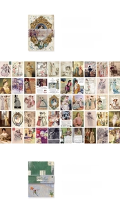 Detail view of 100 sheets vintage aesthetic decorative paper for journaling and DIY collage