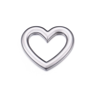 Polished silver heart-shaped stainless steel pendant for DIY jewelry making and crafts
