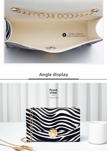 Detailed interior view of zebra stripe crossbody bag showing large storage capacity