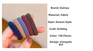 Detail of 100-pack elastic knit hair ties in Morandi colors for women everyday styling