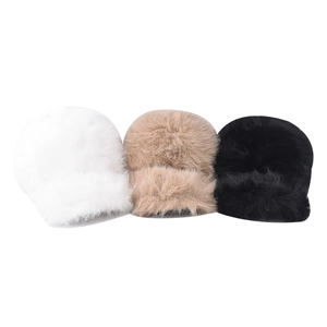 Plüsch-Baseballkappen aus Kaninchenfell in Weiß, Khaki und Schwarz für den Winter