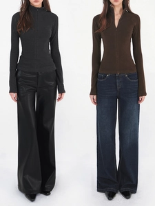 Women Slim Fit Mock Neck Half Zipper Sweatshirt Long Sleeve Warm Viscose Cotton Blend Top Sporty Sexy Casual Base Layer
