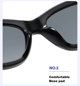 Macro detail of high-gloss sunglasses with comfortable integrated nose pad design