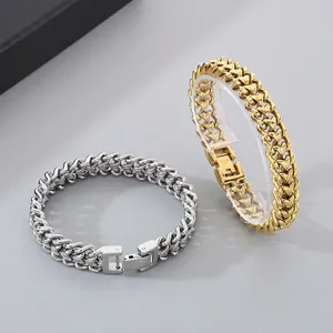 Men Stainless Steel Bracelet Dragon Bone Franco Chain Hip Hop Keel Link Geometric Jewelry Gift For Him