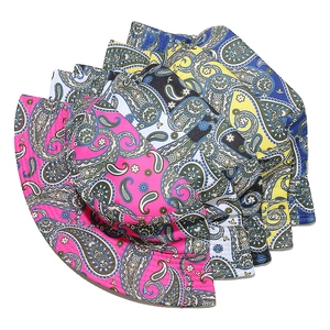 Vintage paisley print bucket hats in vibrant colors for women's sun protection