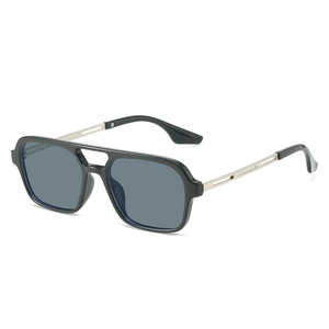 Square Aviator Sunglasses Retro Double Bridge Fashion Glasses UV400 Plastic Metal Frame For Men Women Outdoor