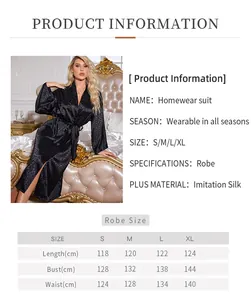 Guide des tailles détaillé pour ce peignoir long en soie artificielle à motif léopard