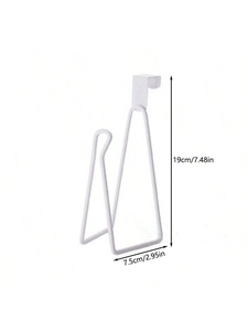 White metal toilet paper holder dimensions showing 19cm height and 7.5cm width details