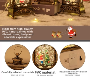 Detailed base showing 3 x LR44 button battery compartment on bronze Christmas lantern