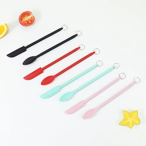 8-piece set of mini retractable silicone spatulas and spoons in four assorted colors