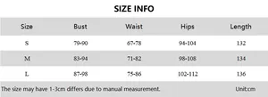 Detailed size chart in centimeters for the backless ruched solid color camisole dress