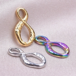 304 stainless steel infinity symbol pendants in gold, silver and rainbow for DIY jewelry