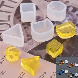 Silicone resin molds for moon star flower earrings with geometric shapes and cat designs