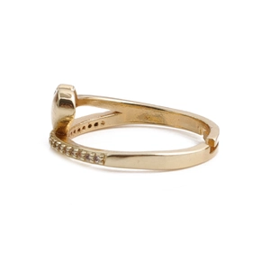 Bague cœur ouverte plaquée or avec accents en zircone étincelants pour femme