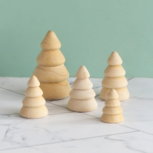 Mini Wooden Christmas Tree DIY Unfinished Wood Pine Tree Desktop Ornament Painting Craft Toys For Kids Home Decor