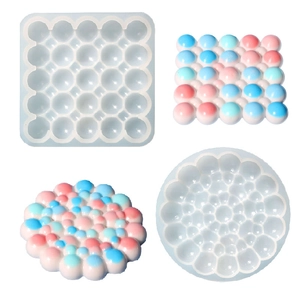DIY bubble coasters silicone mold for round and square epoxy resin coaster making