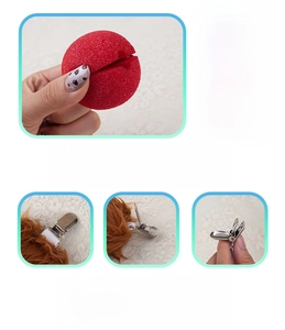Détails du nez rouge en mousse et queue de renne en peluche avec clips pour cosplay Noël