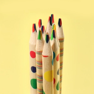 Triangle wooden rainbow pencils with multi-color lead for creative drawing and doodling