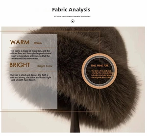 Detail of premium brown mink fur material showing soft texture and glossy finish