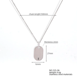 Detail showing dimensions of the stainless steel star compass pendant necklace