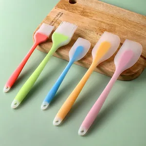 Silicone Baking Spatula Oil Brush Integrated Heat Resistant For Kitchen BBQ Cooking Cream Mixing Colorful