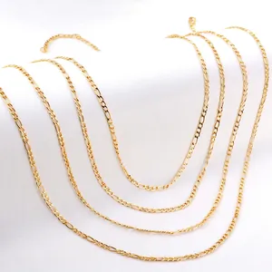Figaro Chain Necklace Stainless Steel Gold Plated Hip Hop Simple Link Punk Rock For Men Women Hypoallergenic Fashion Jewelry
