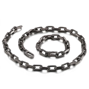 Stainless Steel Paperclip Link Chain Necklace And Bracelet Jewelry Punk Hip Hop Minimalist For Men Women