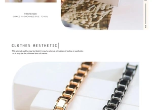 Detail of rectangular chain bracelets in polished gold and matte black finish
