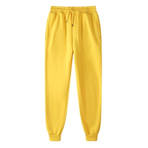 Pantaloni sportivi gialli da uomo dal taglio ampio con coulisse ed elastici