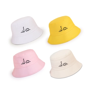 Chapeaux bobs mignons pour enfants avec broderie dinosaure en quatre couleurs pour l'été