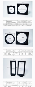 Detailed dimension chart for 3D floating display cases with PE film for jewelry packaging