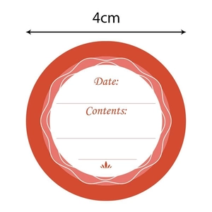 Waterproof red 4cm round date stickers for glass jars and food containers labeling