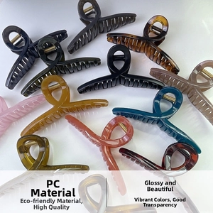Détails de grandes pinces à cheveux colorées en matériau PC de haute qualité durable