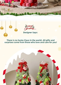 Detail of DIY Christmas tree decor with plush balls, red bow, and festive ornaments