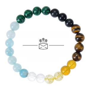 Tiger eye and citrine beaded bracelet for wealth and success on a white background