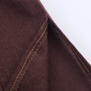 Chestnut brown oversized blazer featuring premium linen texture and detailed stitching
