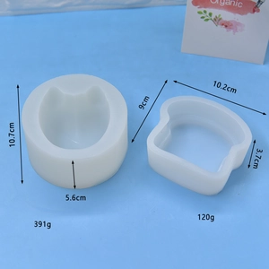 Silicone mold set for cat head and toast shapes with precise dimensions and weights