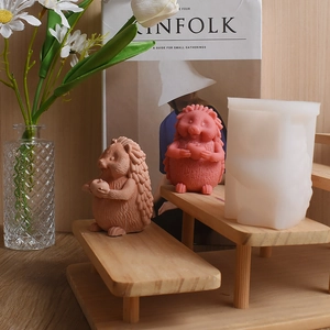 Macro detail of 3D hedgehog silicone mold with lifelike animal spine textures for DIY