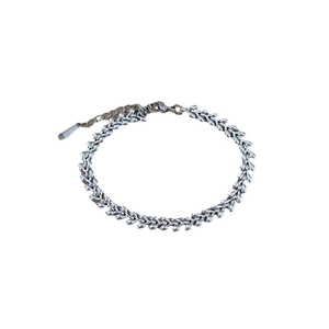 Minimalist wheat chain stainless steel bracelet for women with adjustable lobster clasp