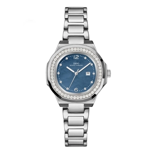 Women Quartz Watch Stainless Steel Band Diamond Bezel Mother Of Artificial Pearl Dial Date Display Waterproof Fashion Luxury Timepiece