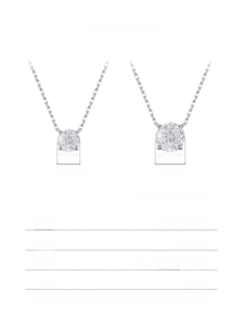 Detailansicht von 925 Silberketten mit 6mm und 8mm runden Zirkonia Anhängern