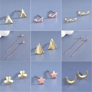 S925 sterling silver earring collection featuring moon, star, and music note designs