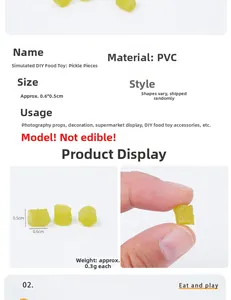 Detailed PVC simulation sour bean granules with 0.6cm size and weight specifications