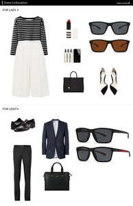 Flat lay of classic polarized sunglasses paired with professional business attire for men