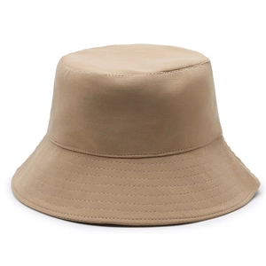 Unisex kaki trapstof bucket hat die bescherming tegen de zon biedt voor buiten wear