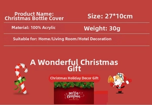 Detailed specs for knitted Santa wine bottle cover 27x10cm 100% acrylic material