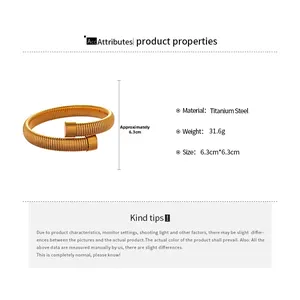 Size chart showing 6.3cm diameter for the titanium steel flexible snake bracelet