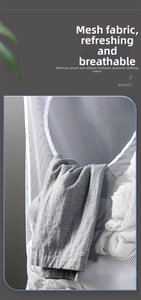 Close-up of white breathable mesh storage bag showing reinforced hanging and fabric texture